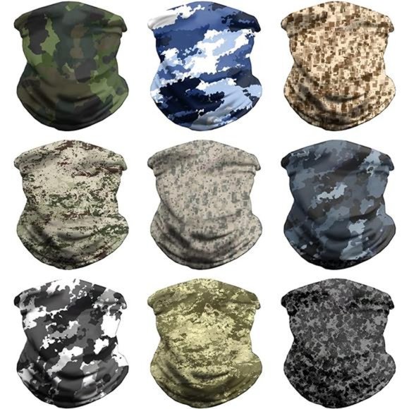9 Pack Headwear Bandana Head Wrap Face Scarf Mask Neck Warmer for Sports - Picture 1 of 3